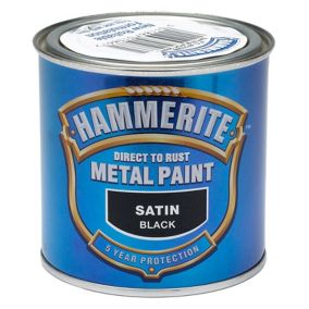 Hammerite Black Satinwood Metal paint, 250ml
