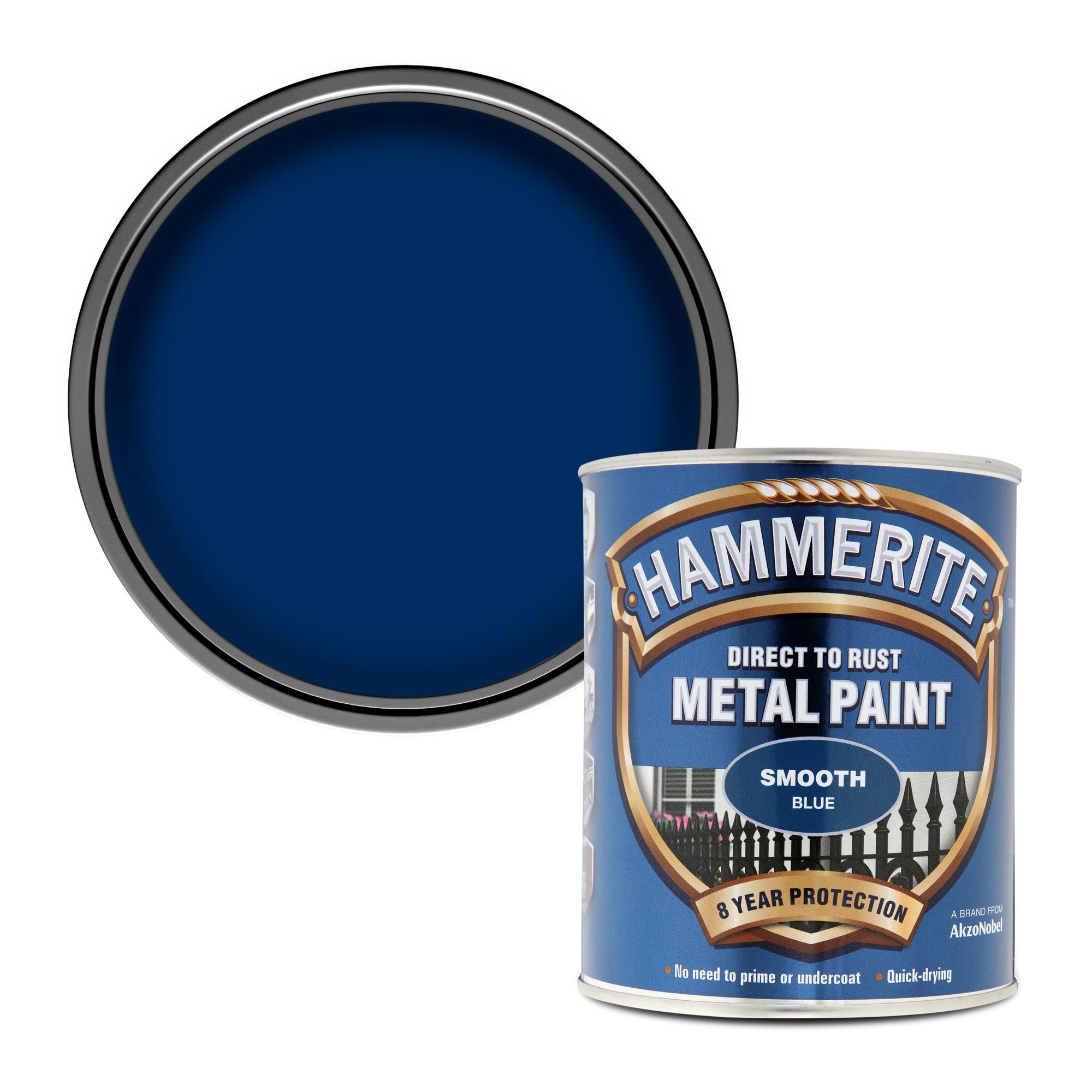 Hammerite Blue Gloss Metal paint, 750ml | DIY at