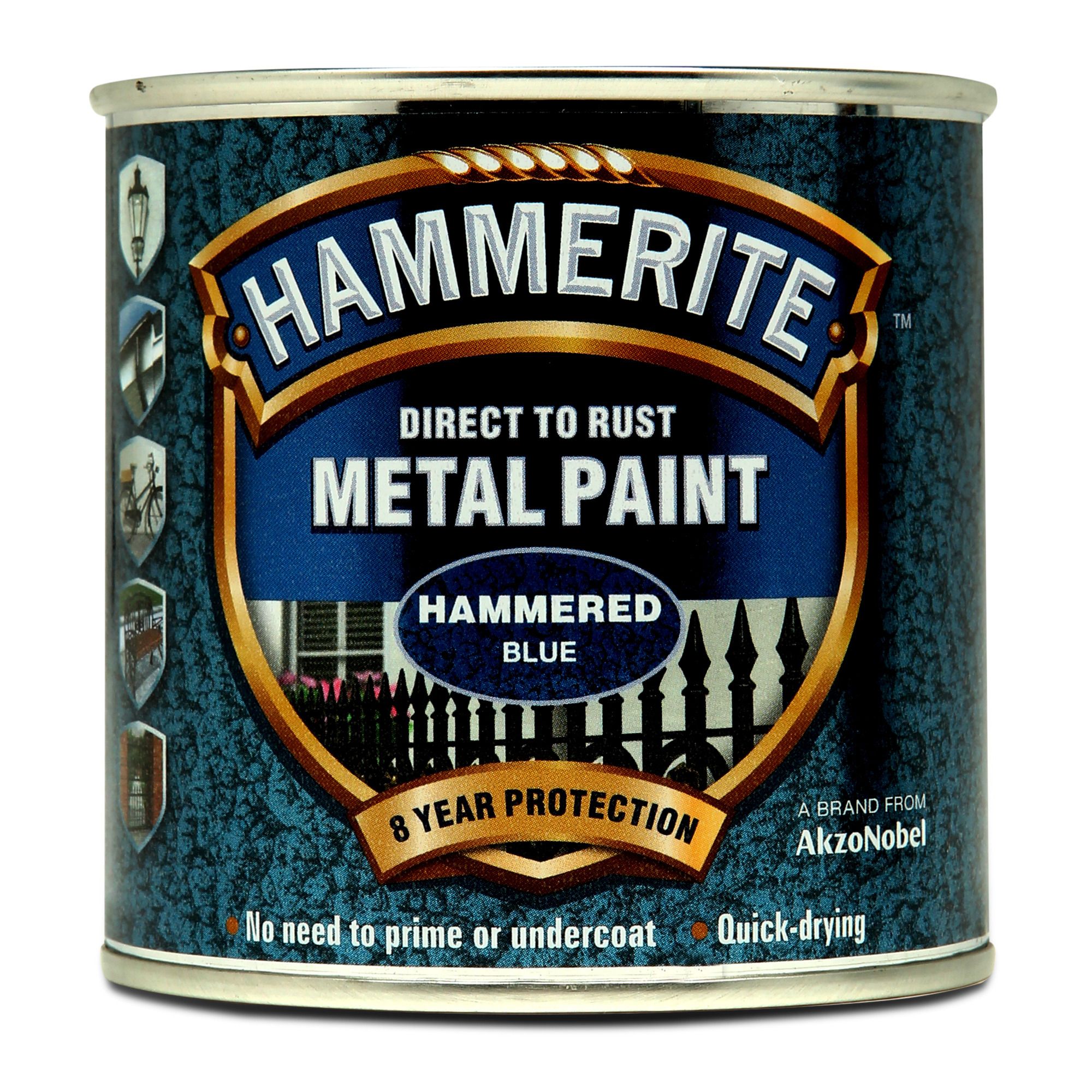 Hammerite Blue Hammered effect Multi-surface Exterior Metal paint, 250ml Tin