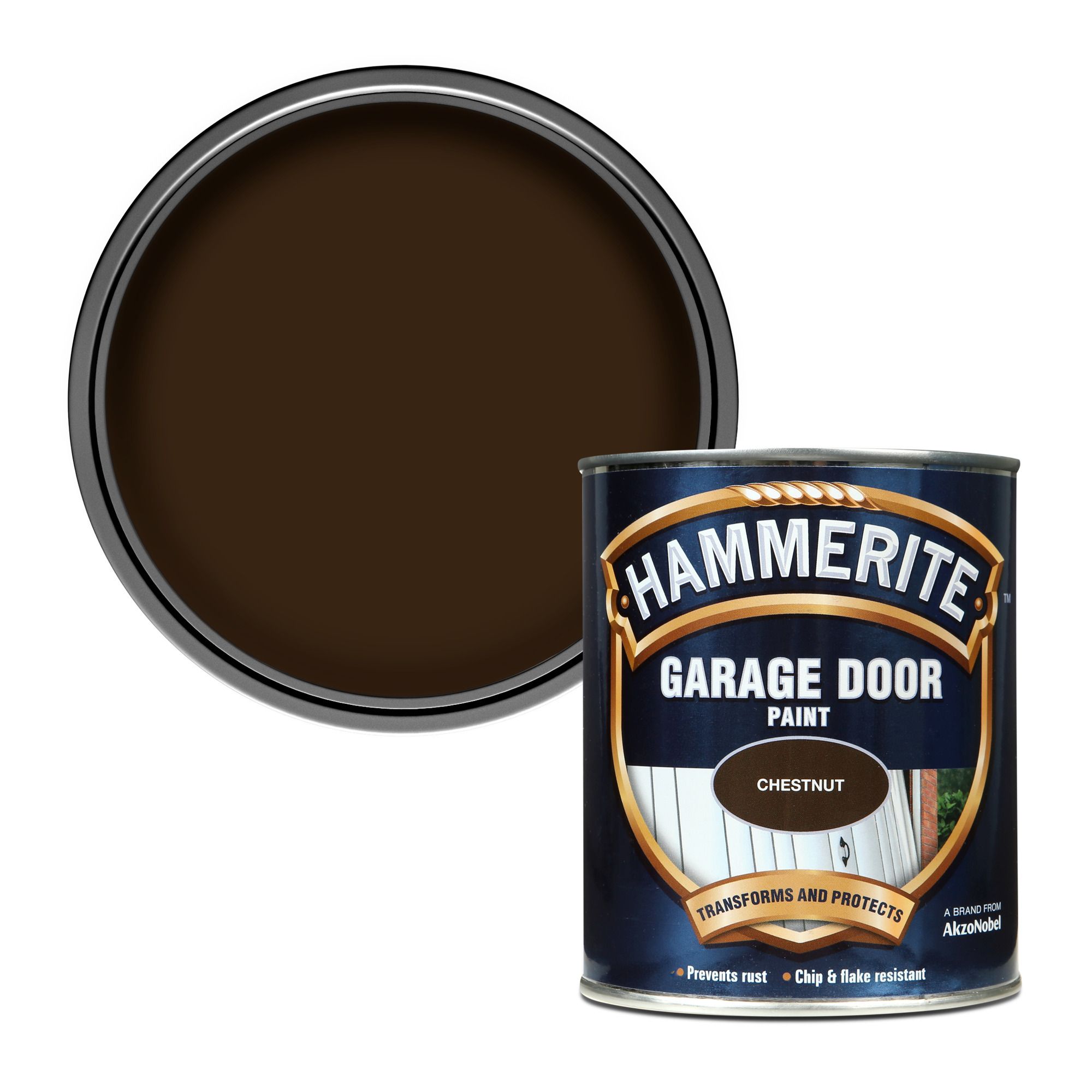 Hammerite Chestnut Gloss Garage door paint, 750ml DIY at B&Q