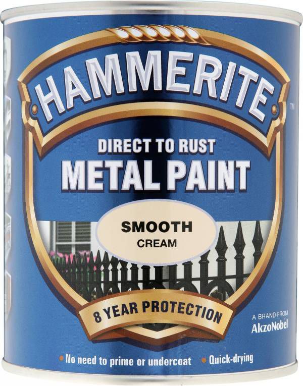 Hammerite Cream Gloss Exterior Metal paint, 750ml