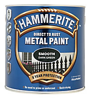 Hammerite Dark green Gloss Exterior Metal paint, 2.5L