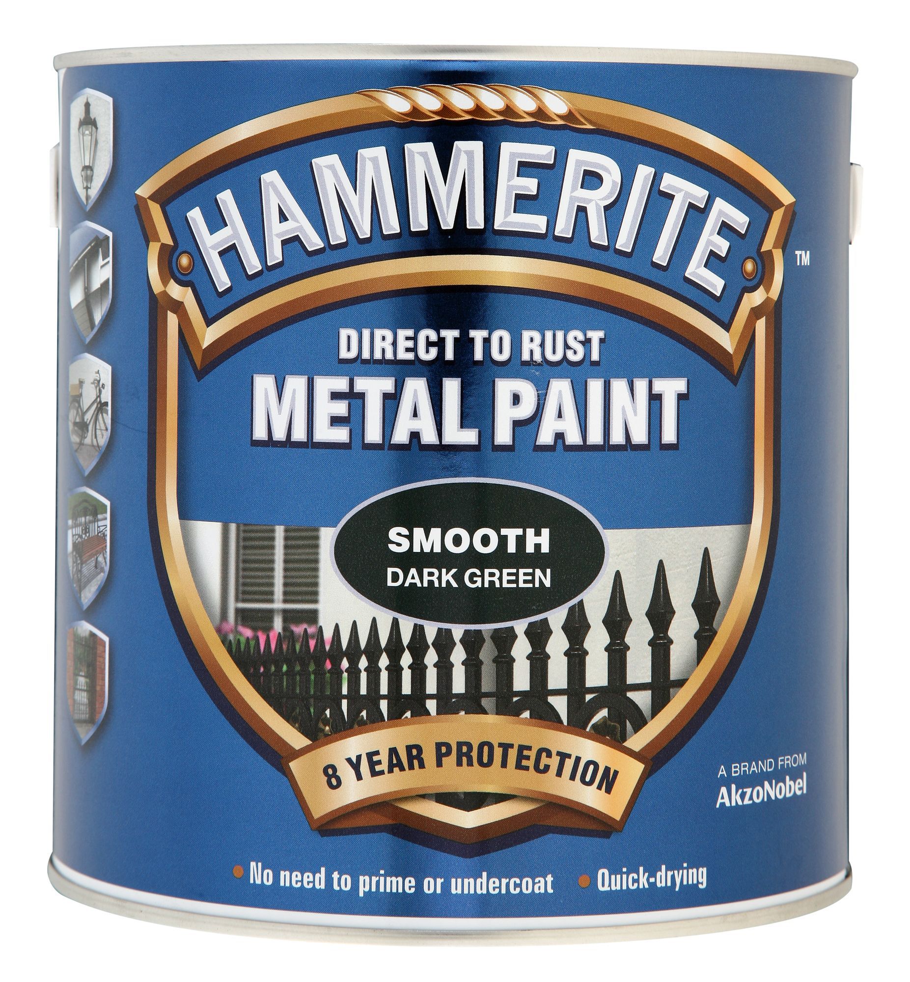 Hammerite Dark green Gloss Exterior Metal paint, 2.5L DIY at B&Q
