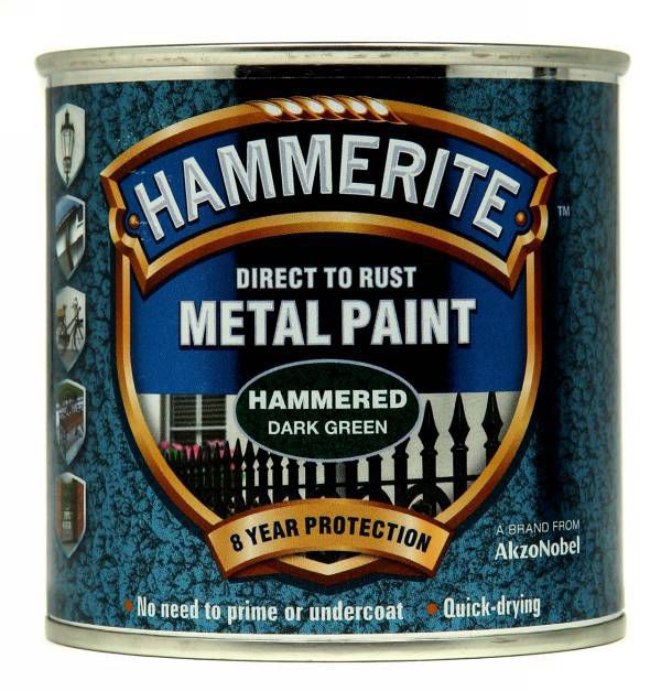 Hammerite Dark Green Hammered Effect Metal Paint 250ml Diy At B Q