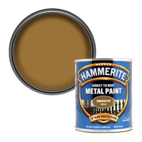 Hammerite Gloss Gold effect Metal paint, 750ml