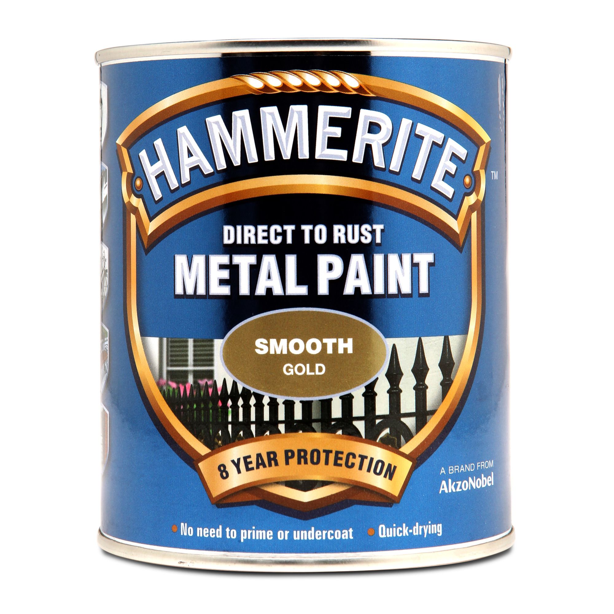 Hammerite Gloss Gold effect Metal paint, 750ml