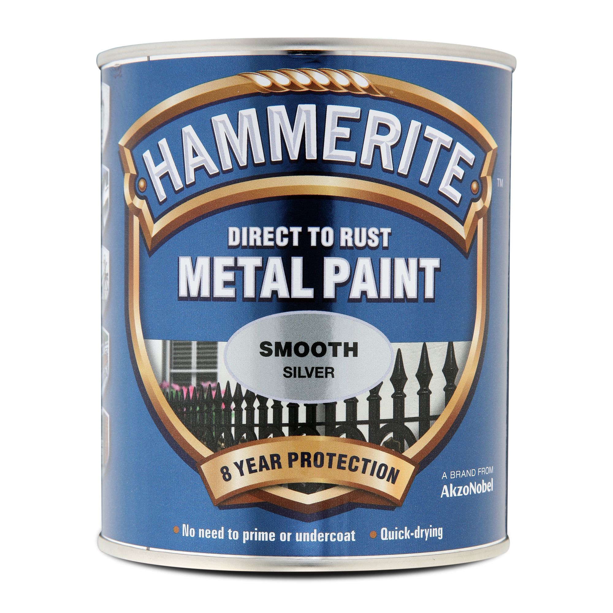 Hammerite Gloss Silver effect Metal paint, 750ml Tin