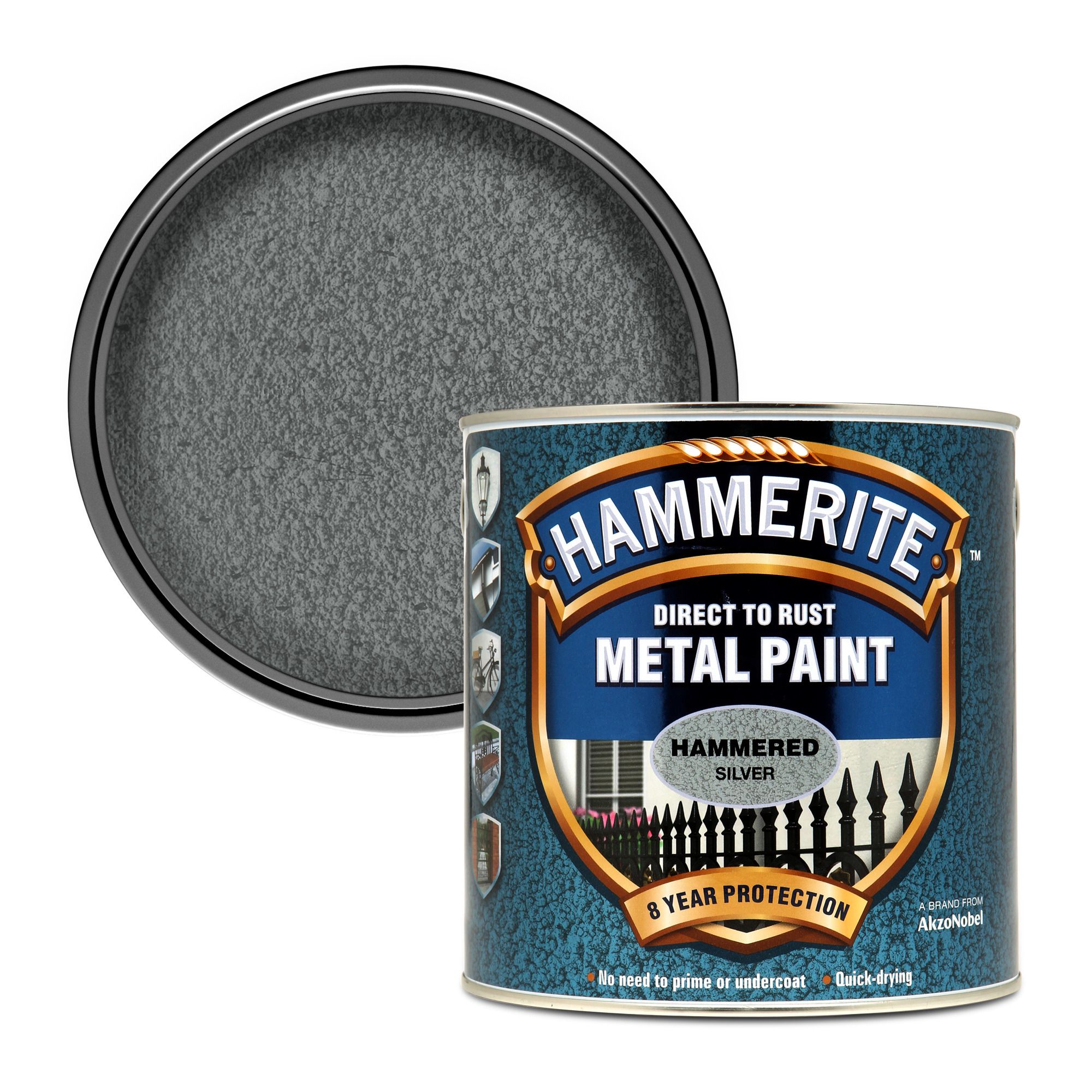 Hammerite Smoothrite Black Gloss Metal paint, 5L