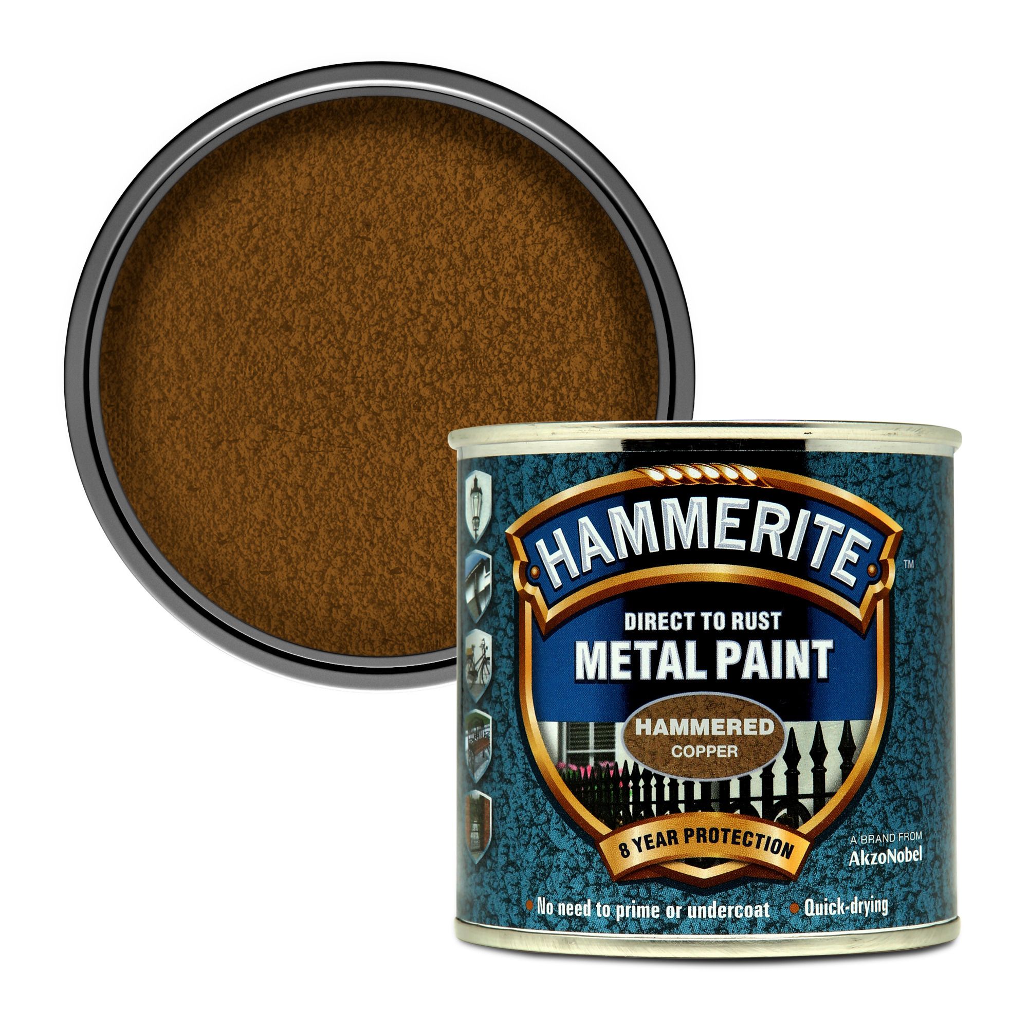 Hammerite Smooth Direct To Rust Metal Paint Gold / 250 ml