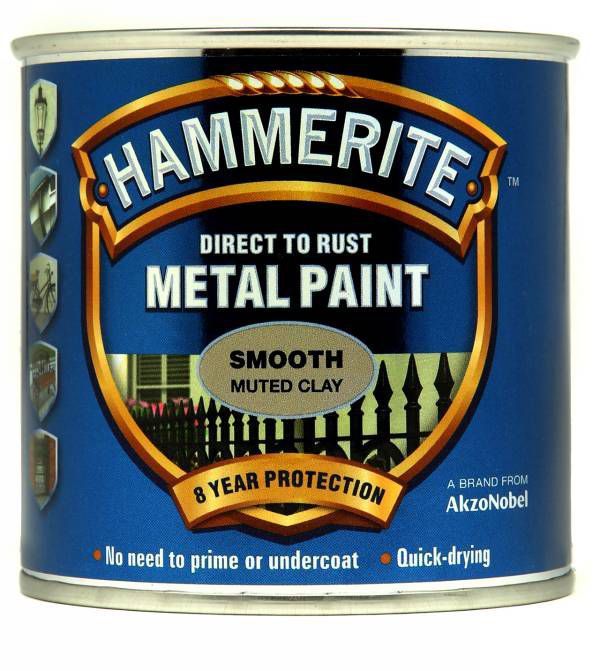 Hammerite Muted clay Gloss Exterior Metal paint, 250ml