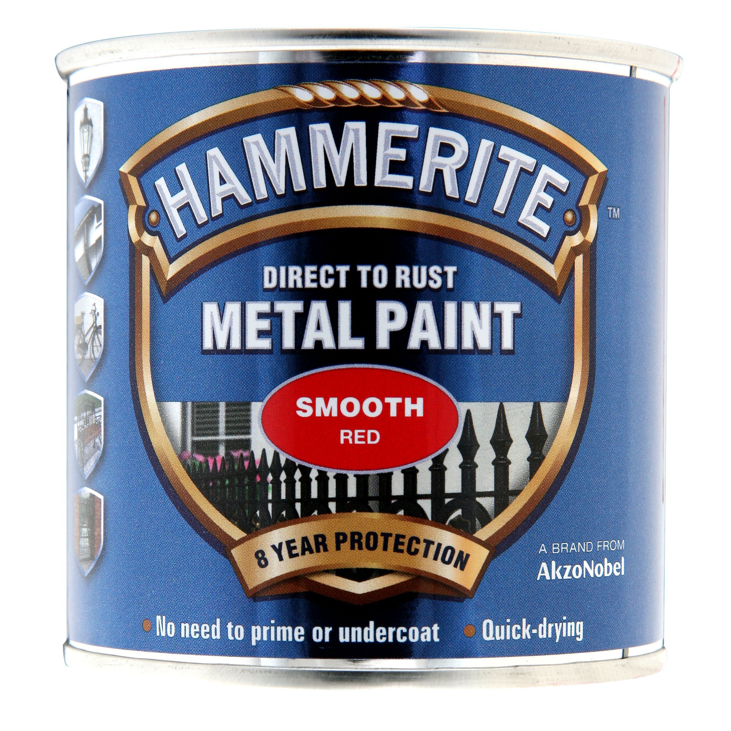 Hammerite Red Gloss Exterior Metal paint, 250ml Tin