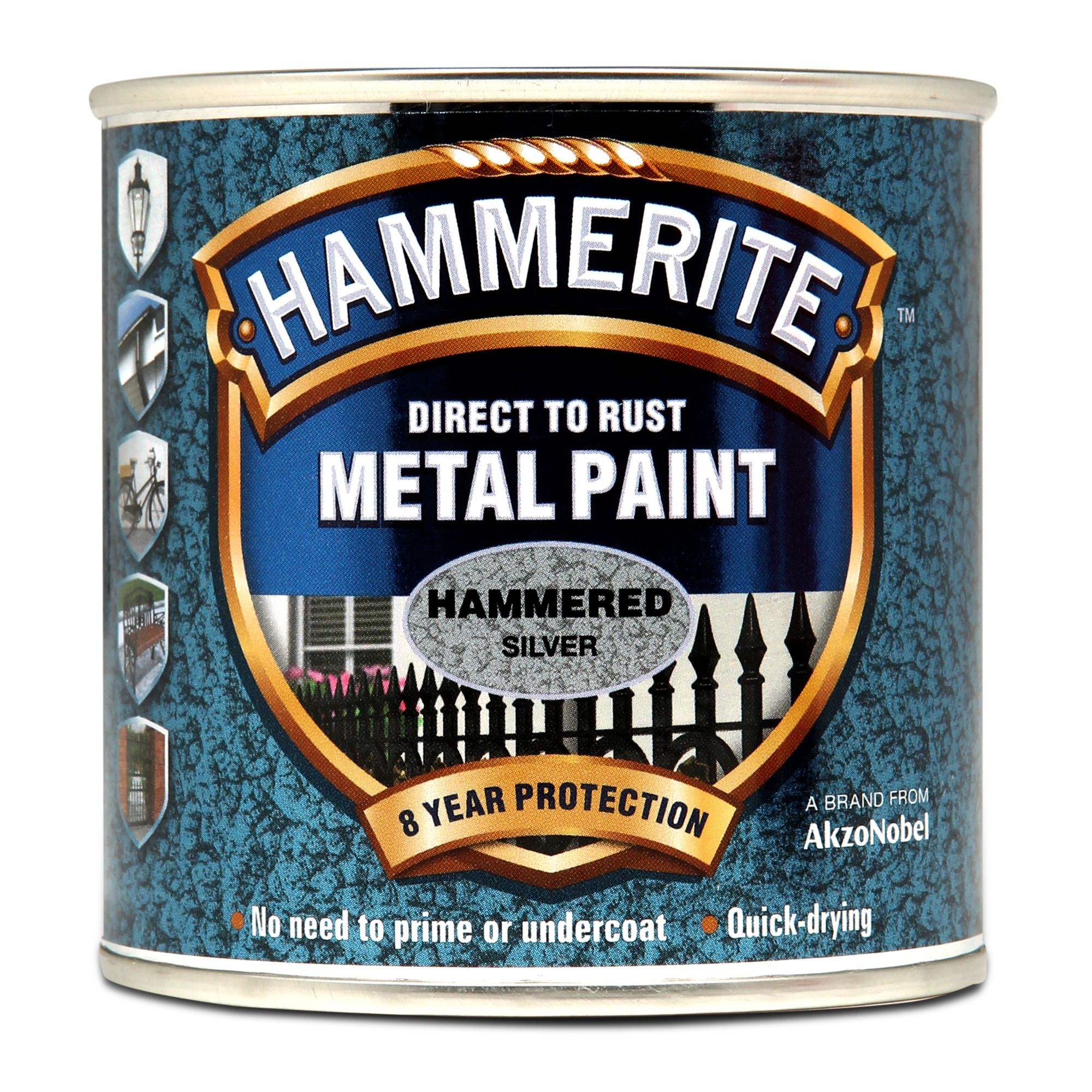 Hammerite Silver grey Hammered effect Metal paint, 250ml | DIY at B&Q