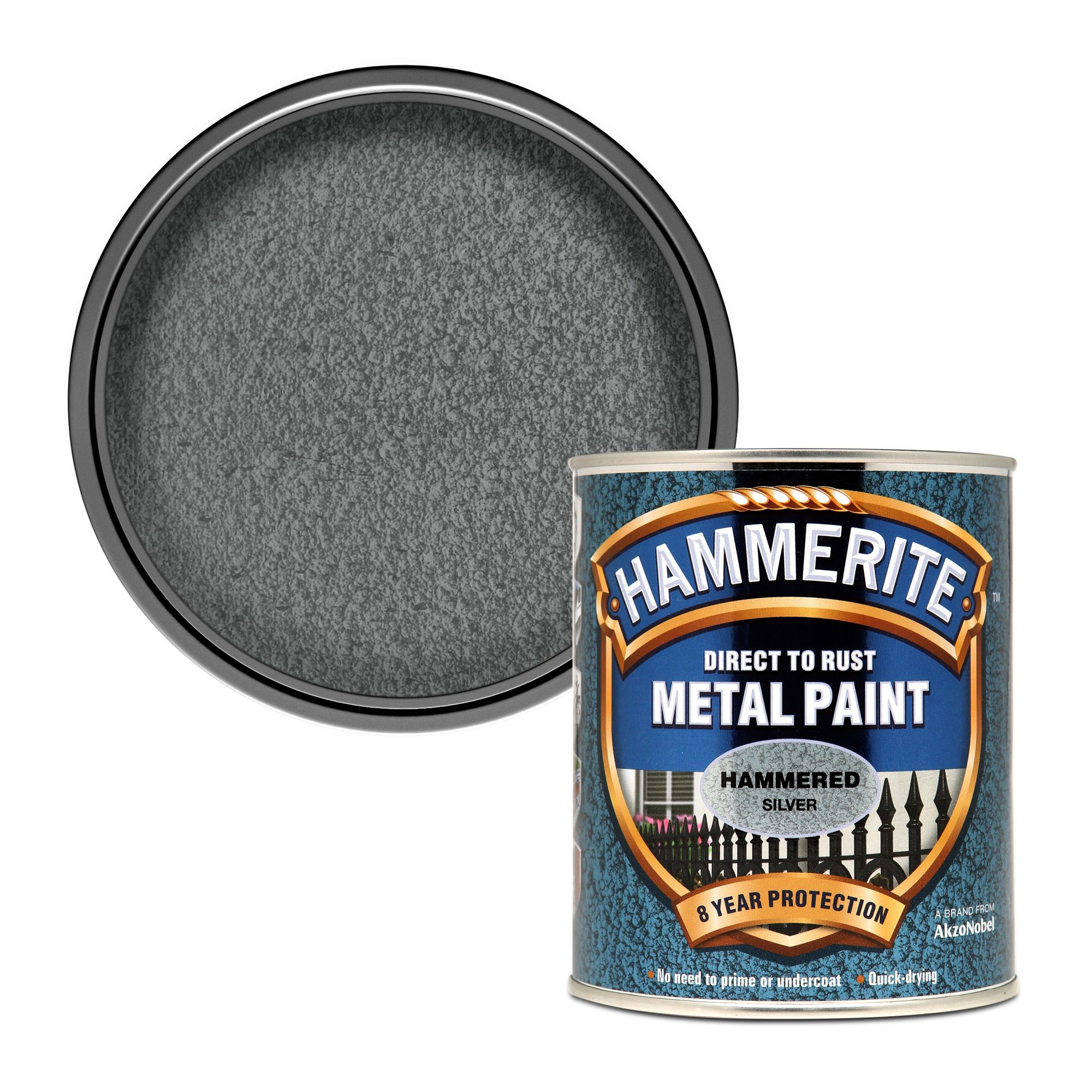 Hammerite Silver Grey Hammered effect Metal paint, 750ml | DIY at B&Q