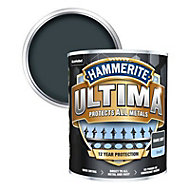 Hammerite Ultima Dark Grey Gloss Metal paint, 750ml