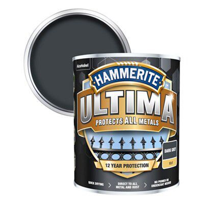 Hammerite Ultima Dark Grey Matt Metal Paint 750ml Diy At B Q