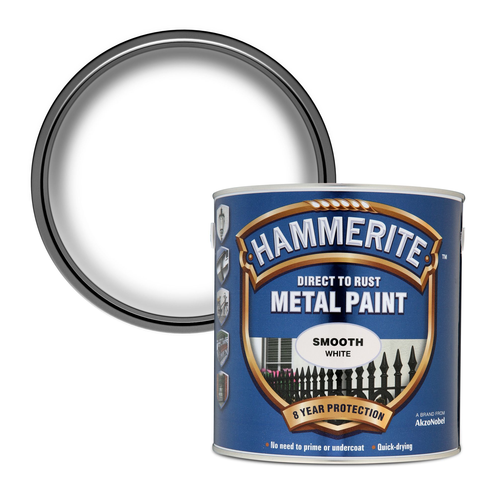 Hammerite White Gloss Metal paint, 2.5L Tin