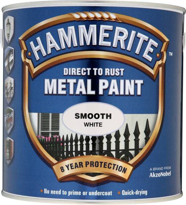 Hammerite White Gloss Metal paint, 2.5L Tin