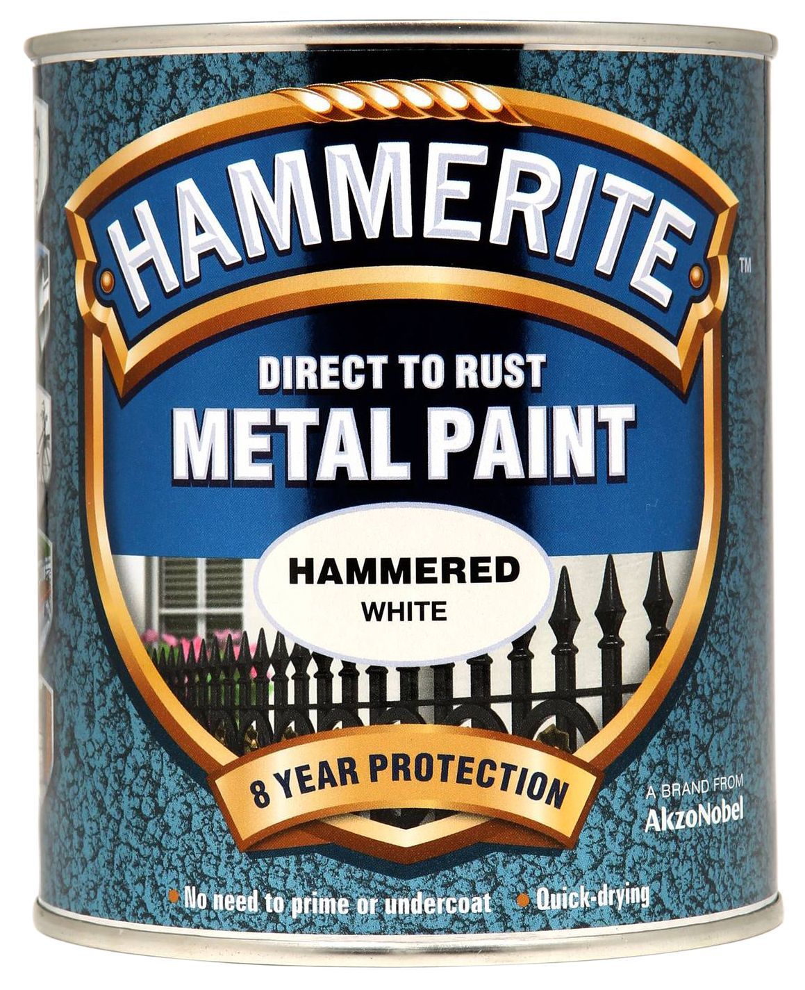 Hammerite White Hammered effect Exterior Metal paint, 750ml