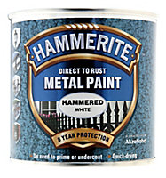 Hammerite White Hammered effect Metal paint, 250ml
