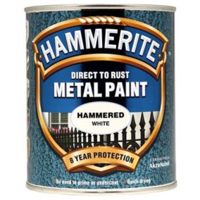Hammerite White Hammered effect Metal paint, 750ml