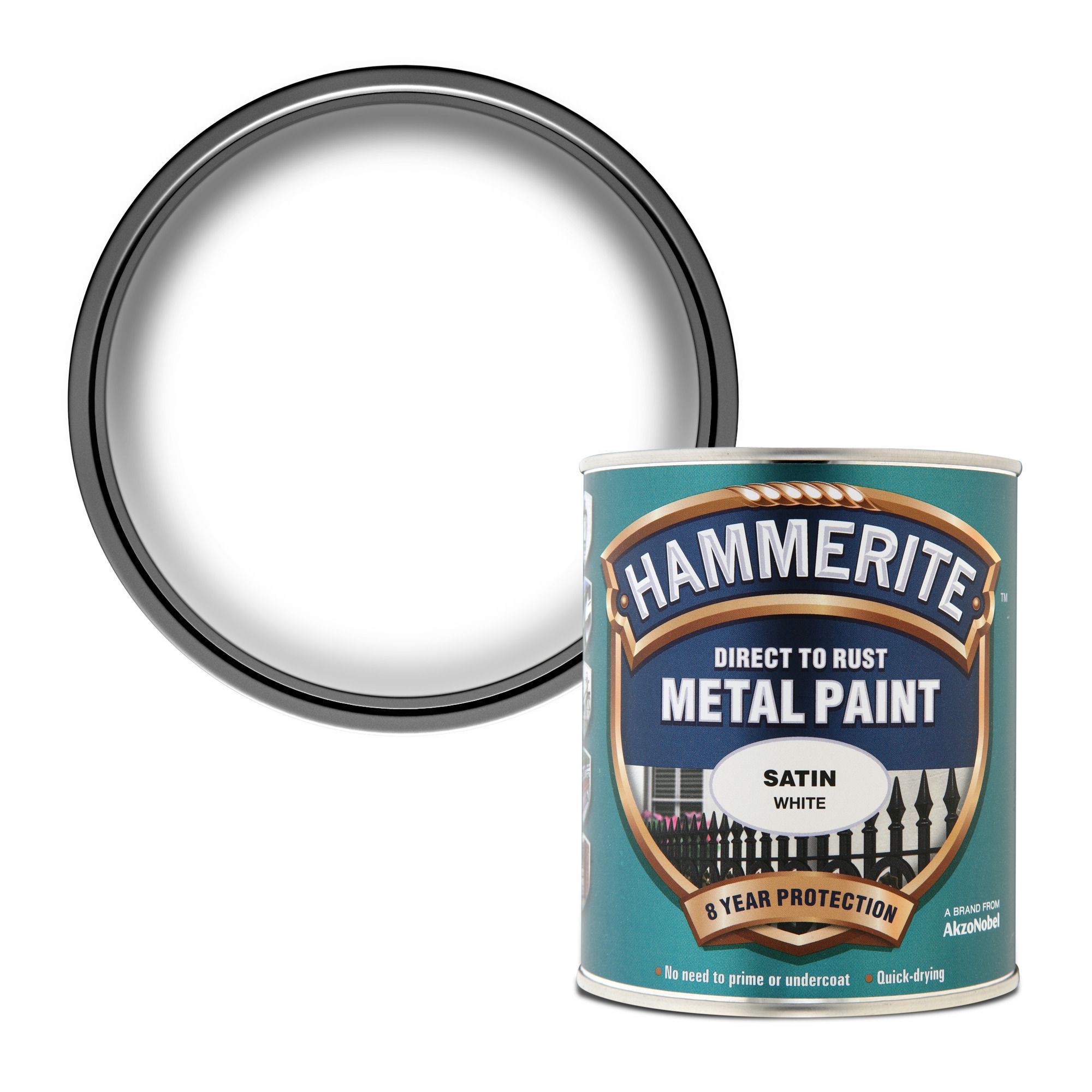 Hammerite White Satinwood Metal paint, 750ml Tin