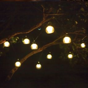 Hamsterley Cage Battery-powered Warm white 10 Integrated LED Outdoor String lights