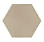 Hanbury Barley Gloss Hexagon Hexagonal Ceramic Tile, Pack of 50, (L)150mm (W)173mm