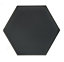 Hanbury Charcoal Satin Hexagon Stone effect Hexagonal Ceramic Tile, Pack of 50, (L)150mm (W)173mm