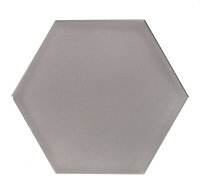 Hanbury Steel Gloss Hexagon Hexagonal Ceramic Tile, Pack of 50, (L)150mm (W)173mm