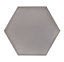 Hanbury Steel Gloss Hexagon Hexagonal Ceramic Tile, Pack of 50, (L)150mm (W)173mm