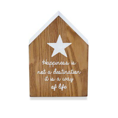 Happiness Medium-density fibreboard (MDF) Word block, Pack of 6