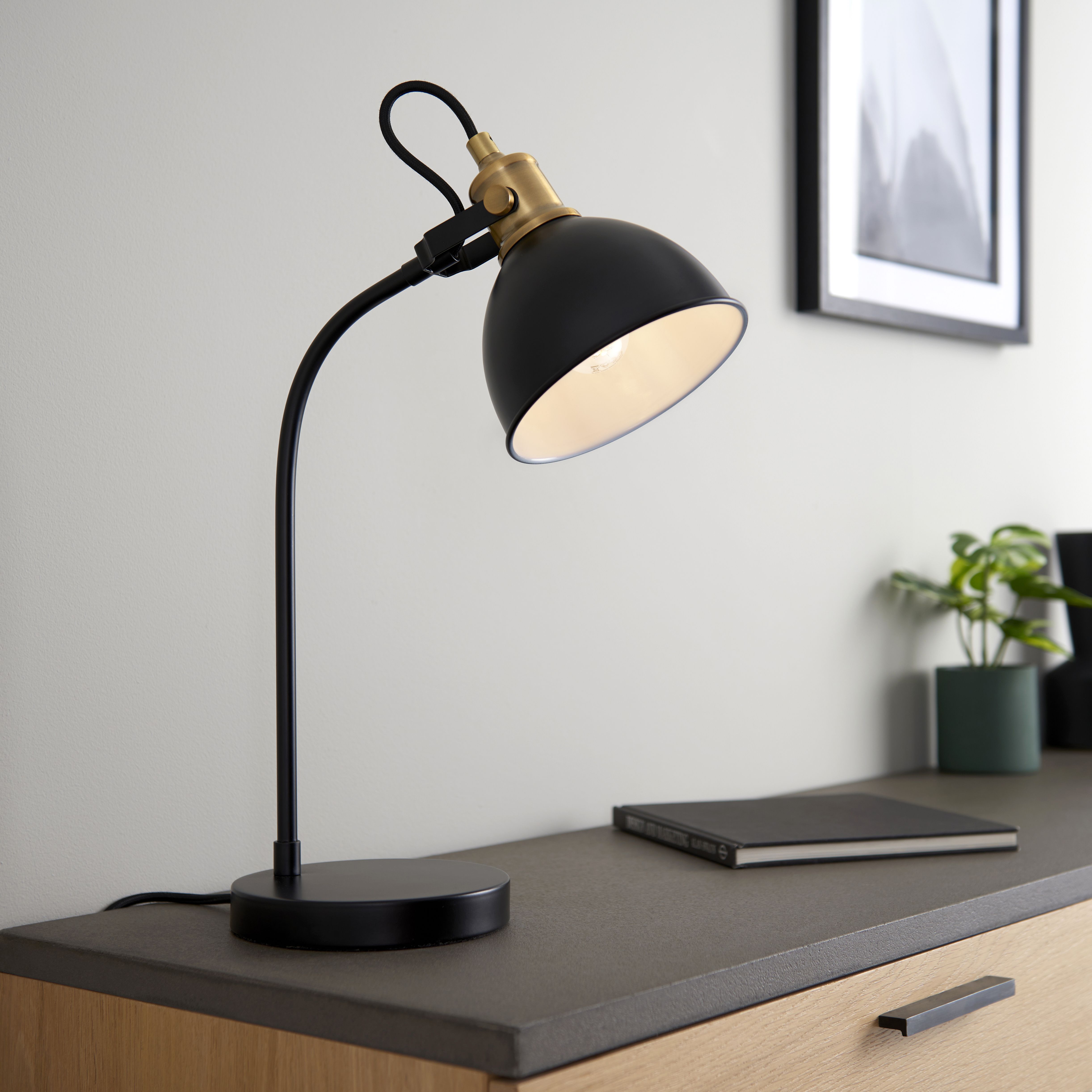 Harbour Studio Acrobat Plain Matt Black Table lamp Pack of 1