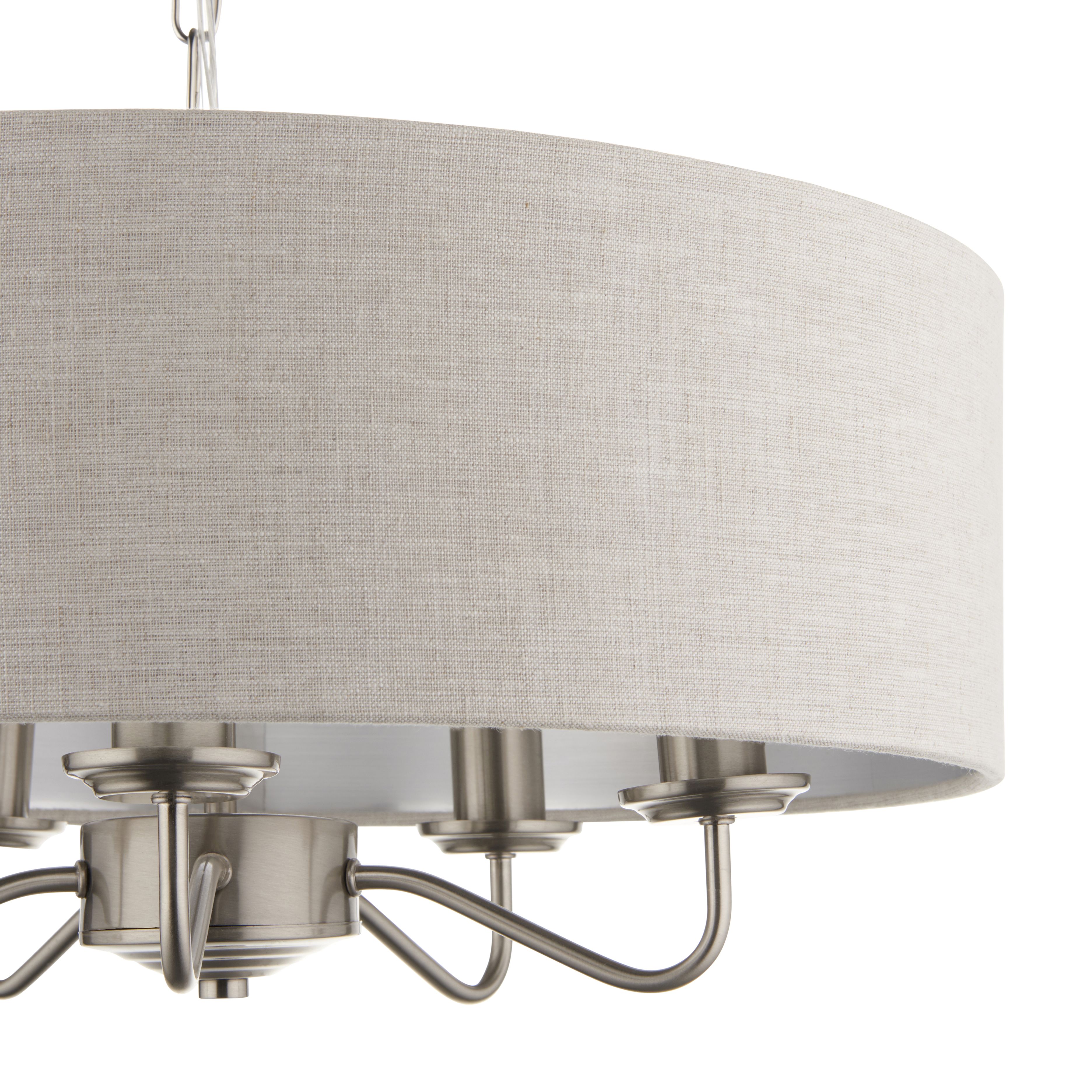 Harbour Studio Ayrshire Natural Nickel effect 5 Lamp Pendant ceiling light, (Dia)450mm