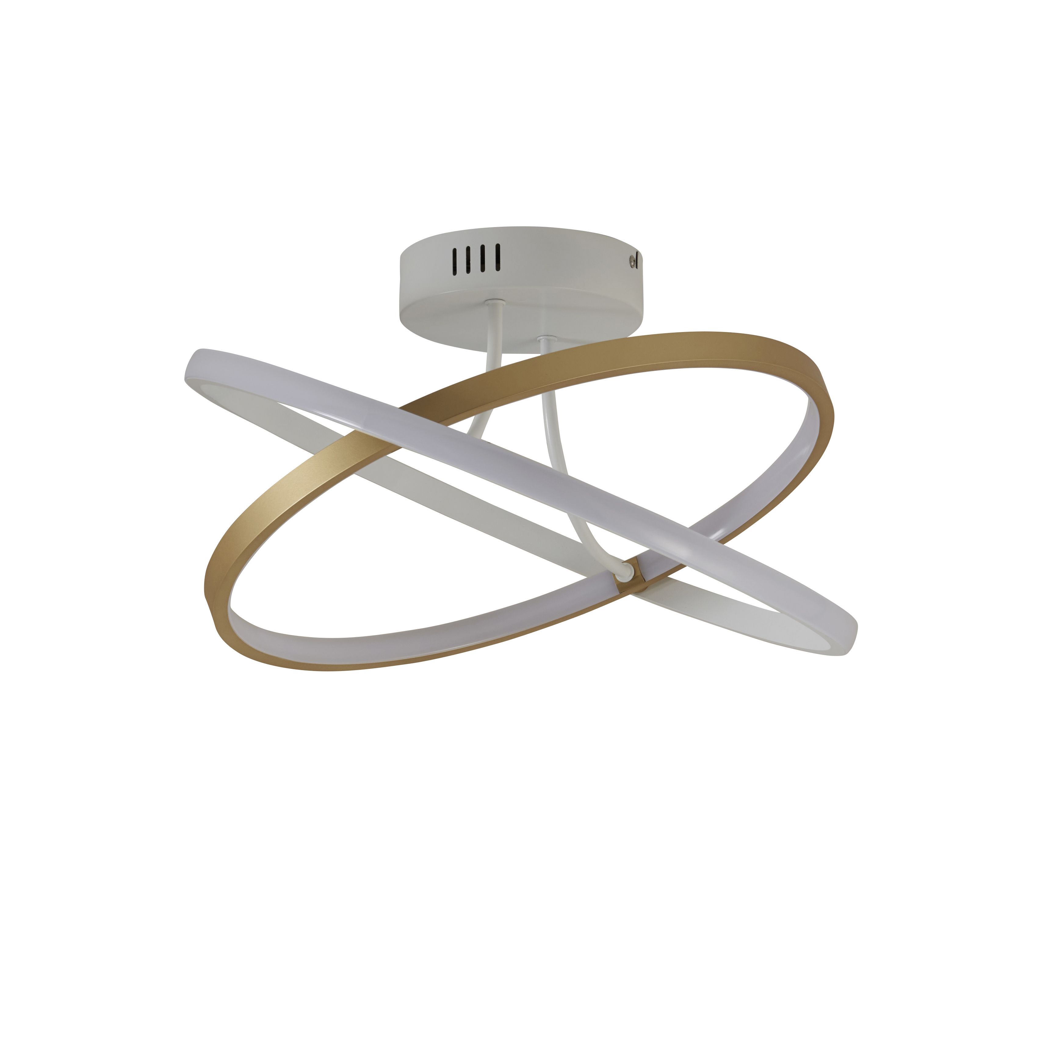 Harbour Studio Circle Satin Steel White Gold effect LED Ceiling light