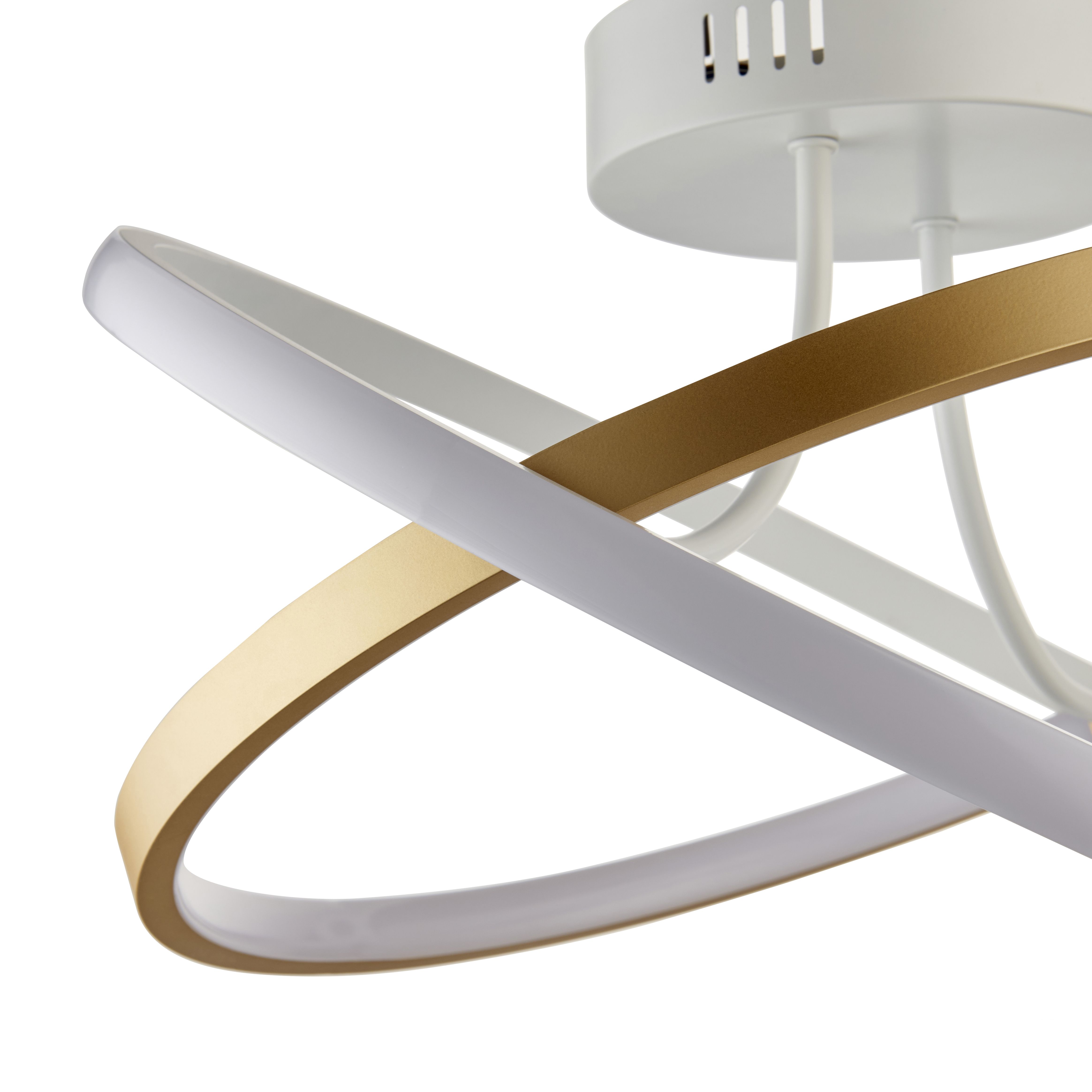 Harbour Studio Circle Satin Steel White Gold effect LED Ceiling light