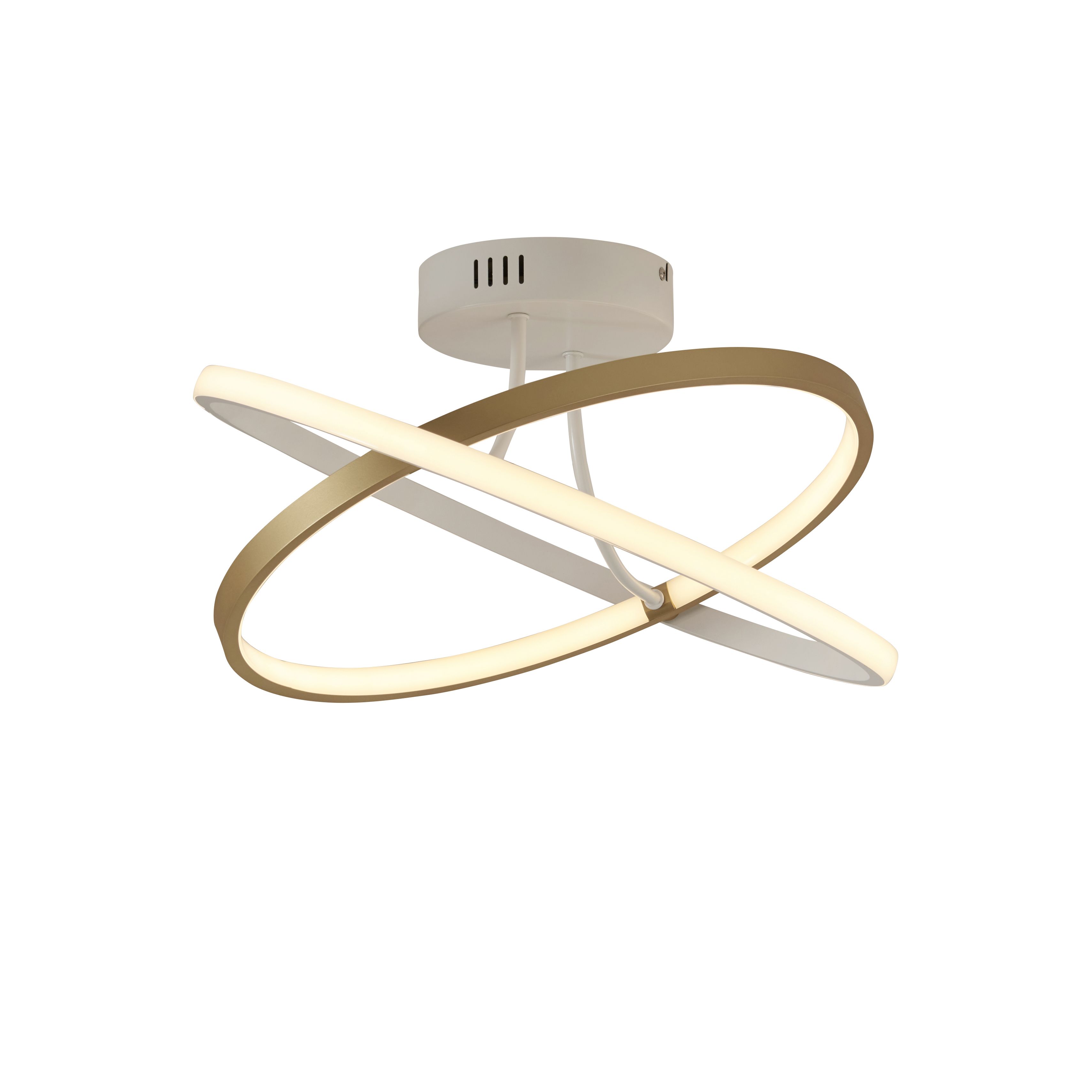 Harbour Studio Circle Satin Steel White Gold effect LED Ceiling light