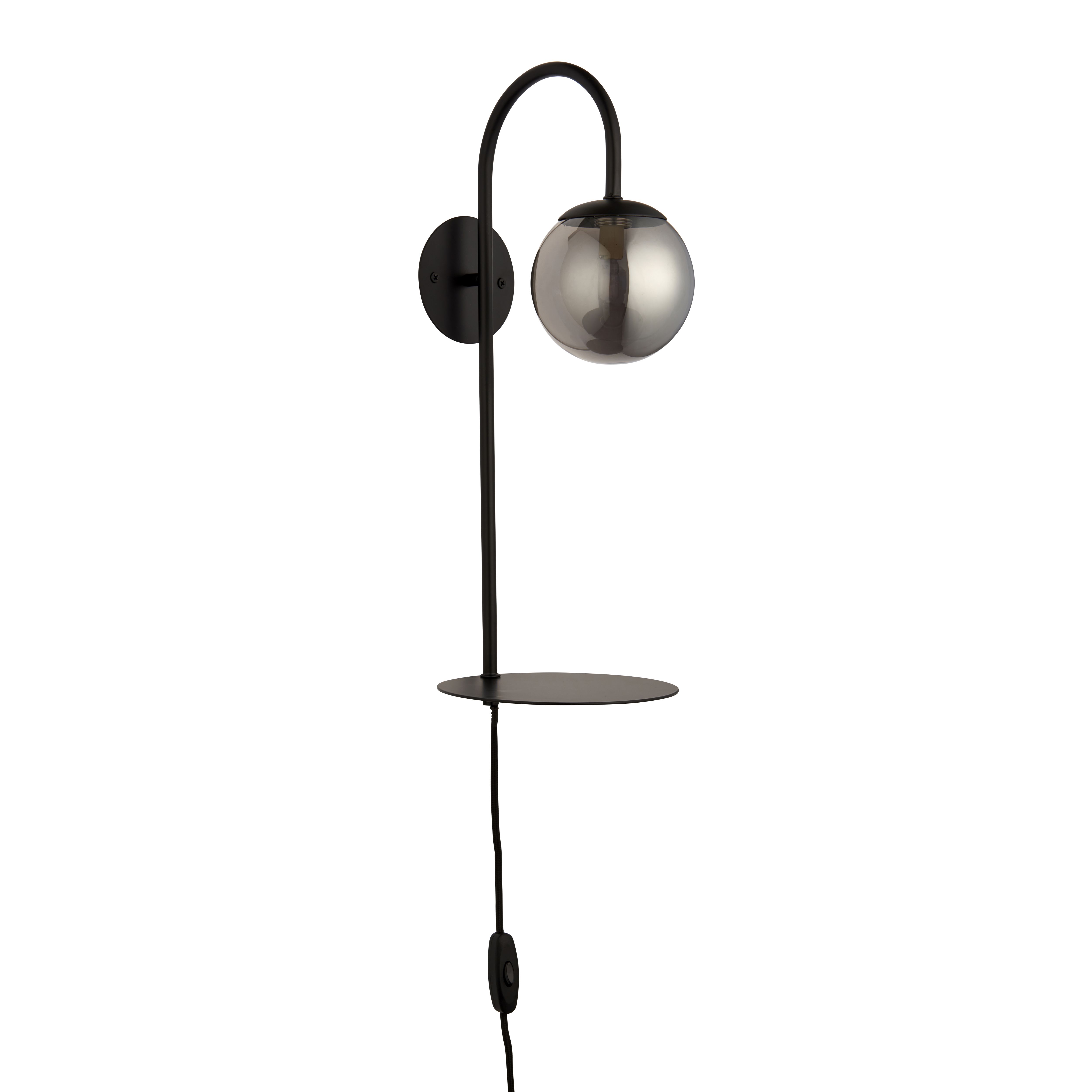 Harbour Studio Dasha Shelf Black Plug-in Wall light