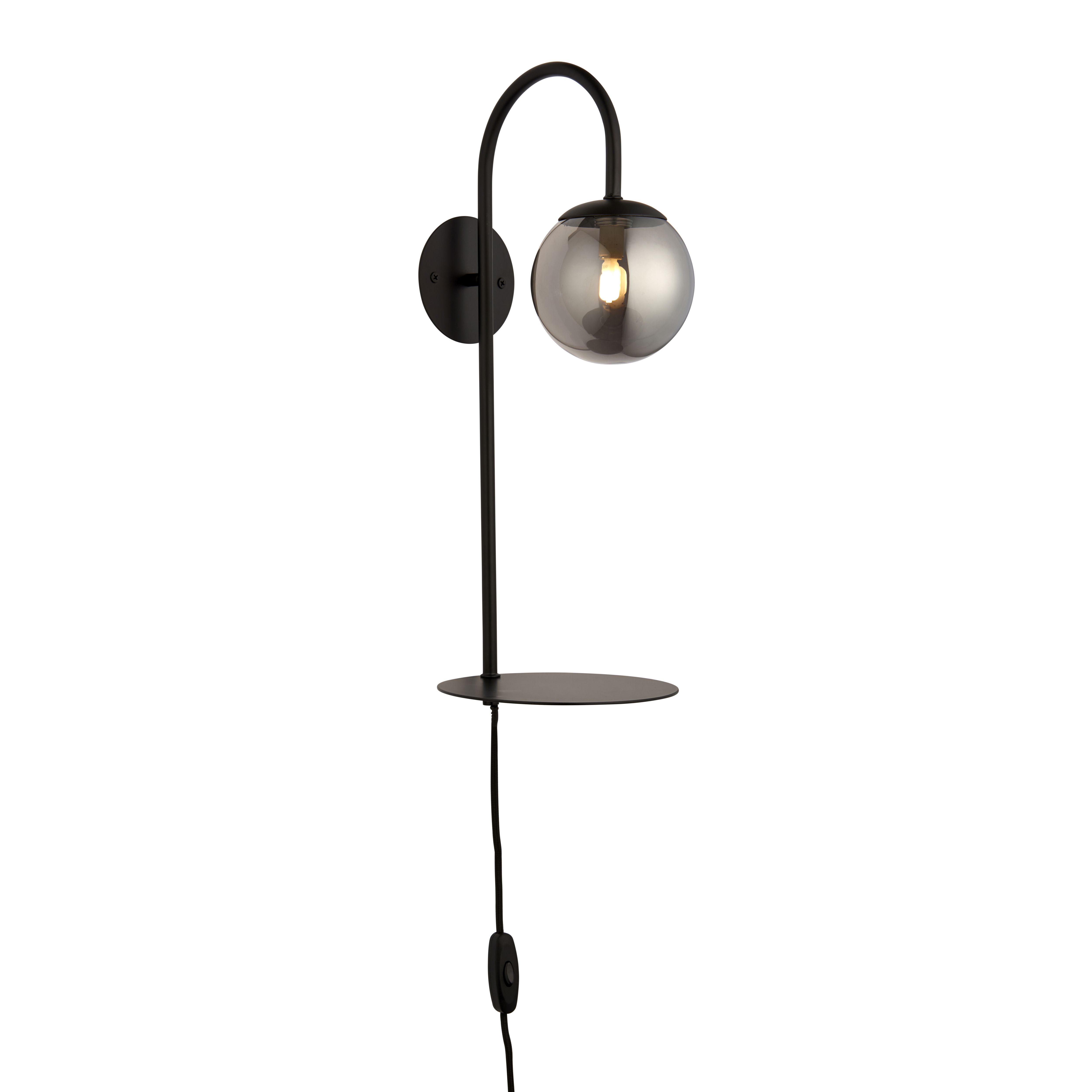 Harbour Studio Dasha Shelf Black Plug-in Wall light