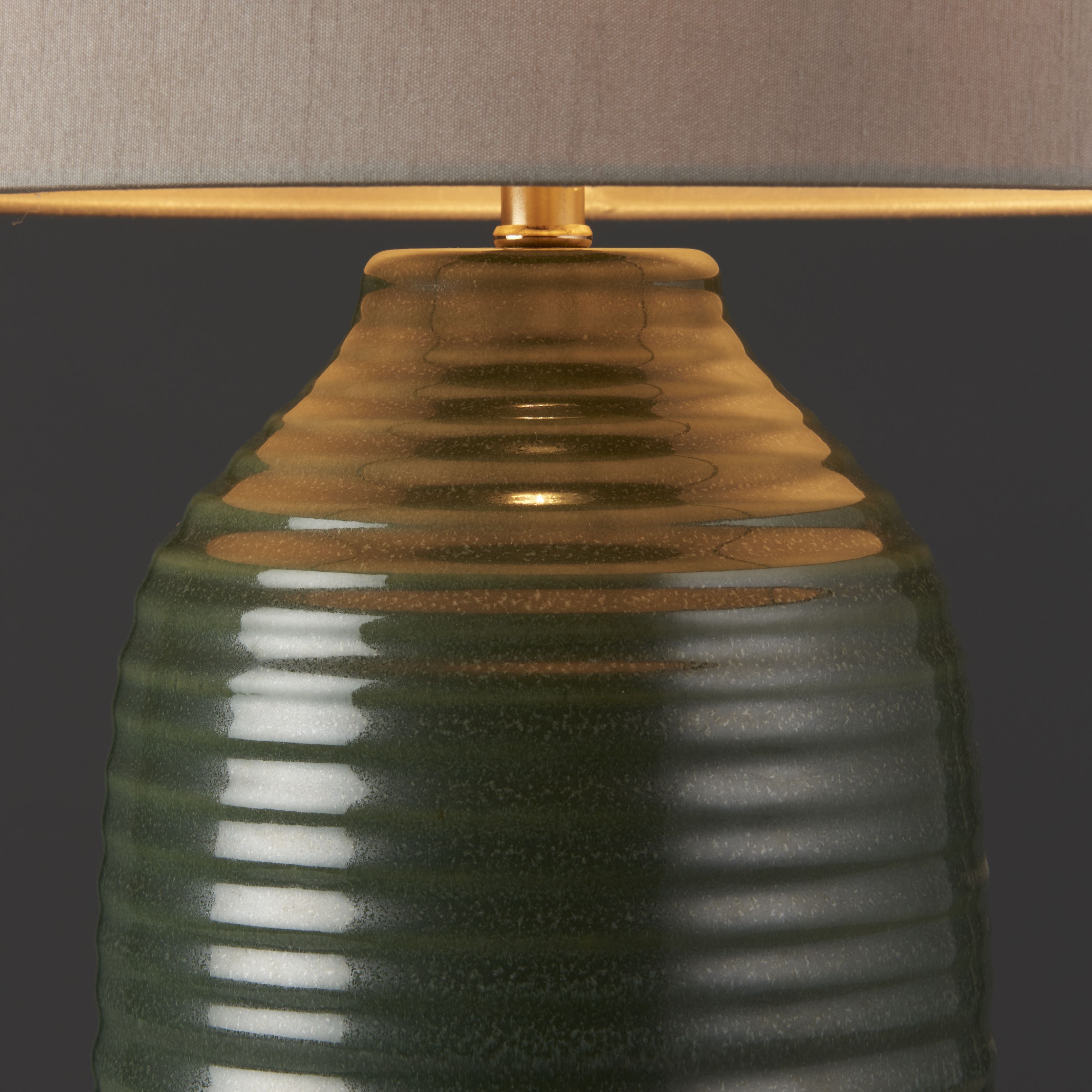 Harbour Studio Elijah Ribbed Brushed Gloss Green Table light