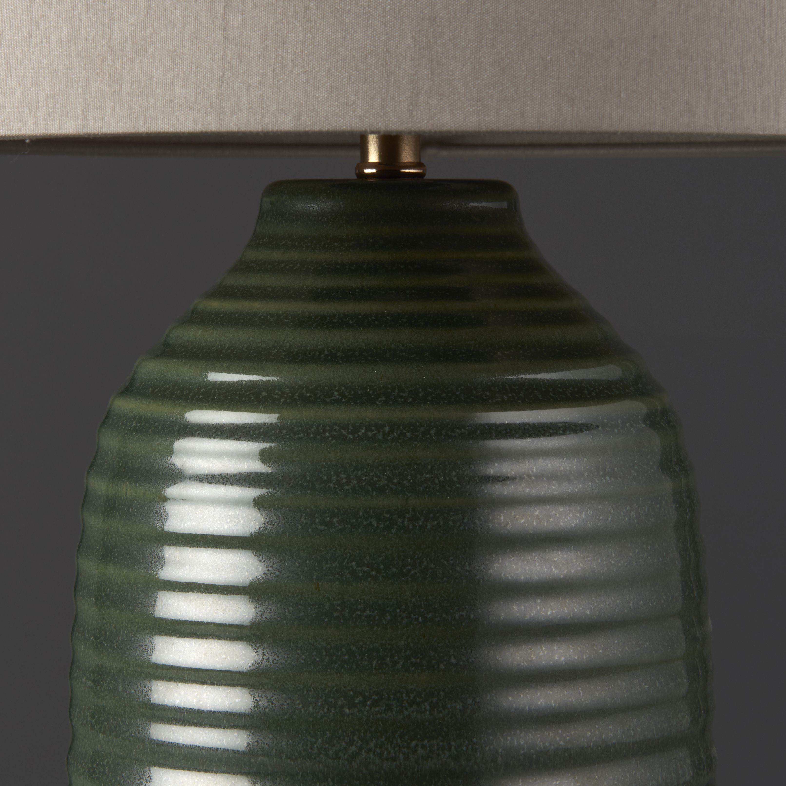 Harbour Studio Elijah Ribbed Brushed Gloss Green Table light