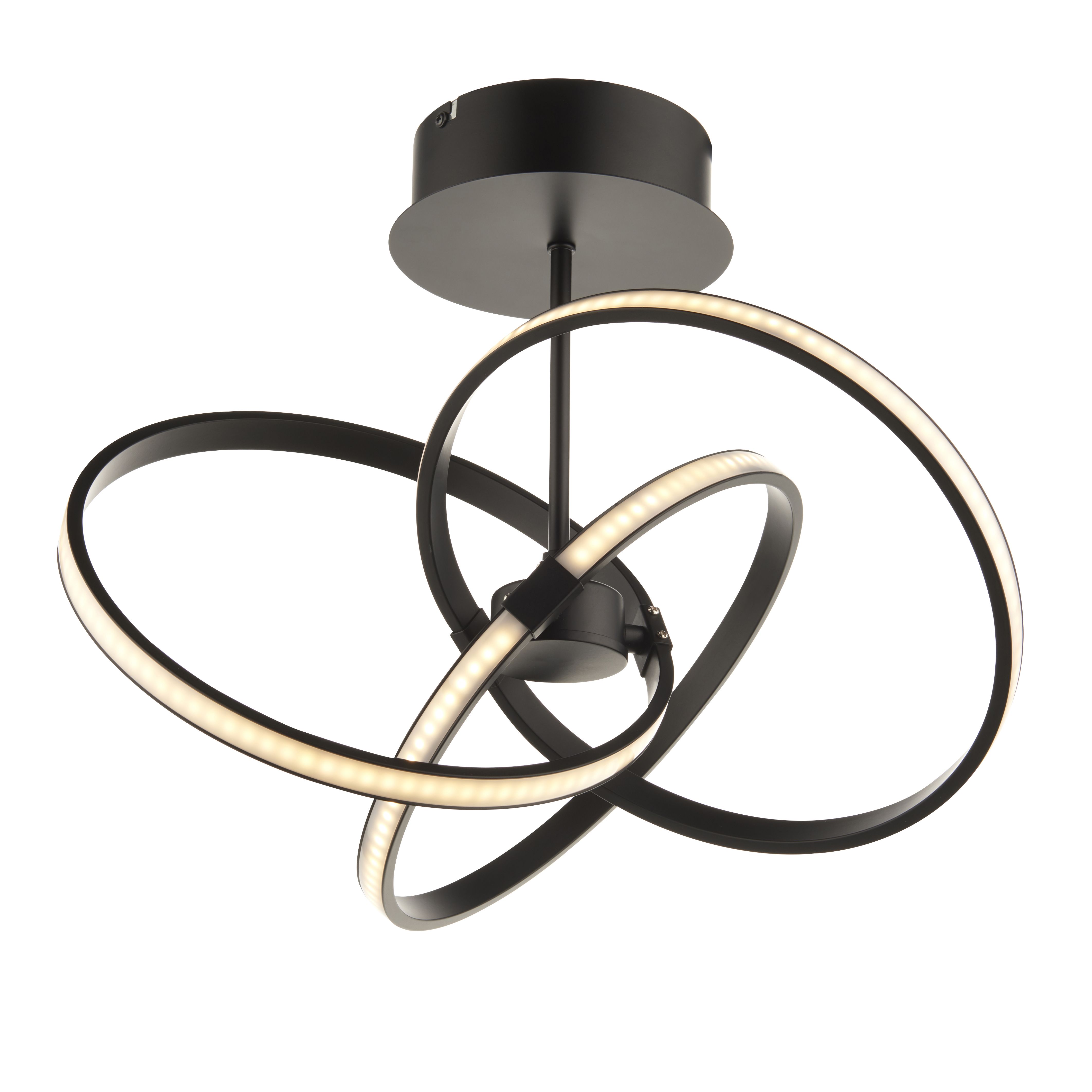 Harbour Studio Endor Matt Metal & plastic Black 3 Lamp LED Ceiling light