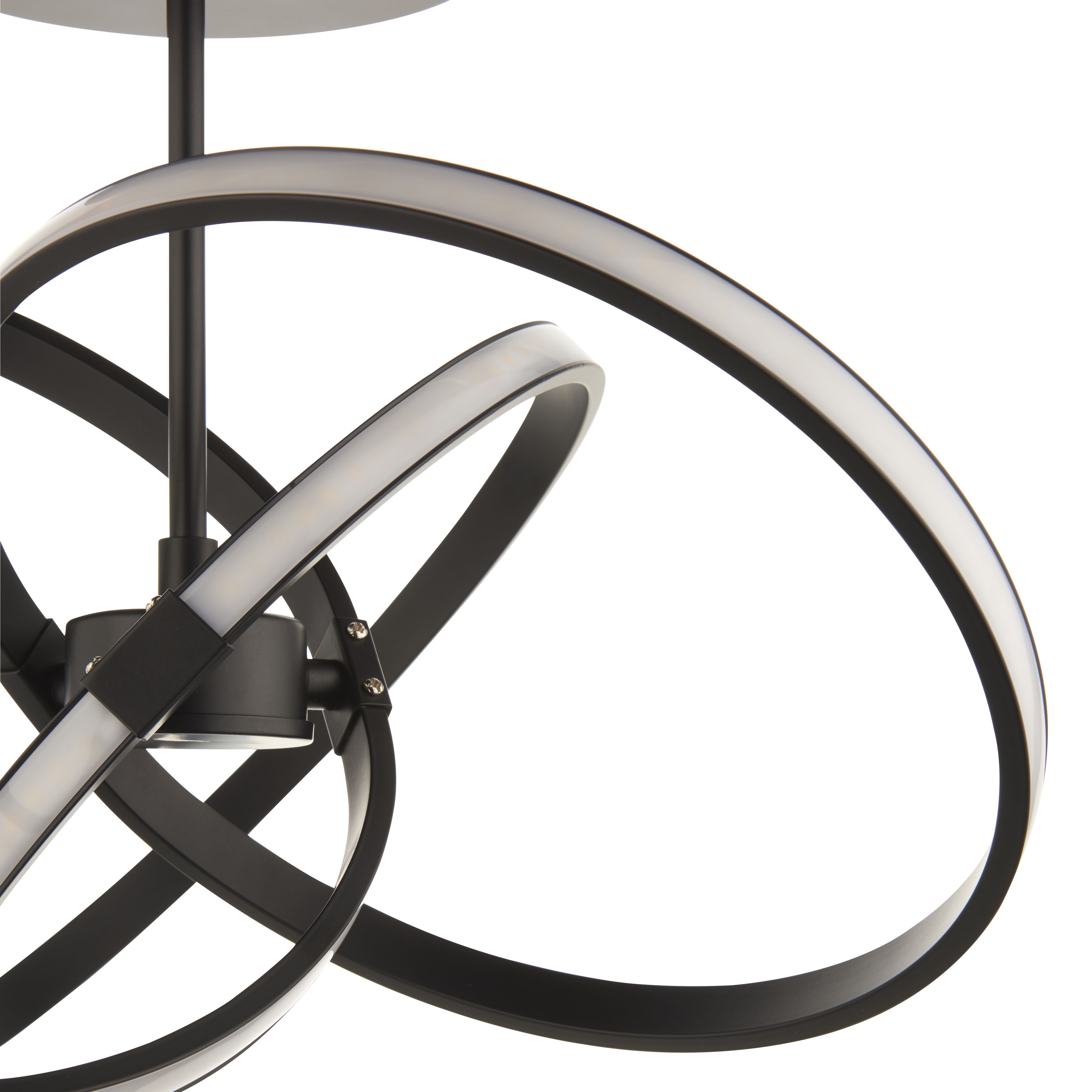 Harbour Studio Endor Matt Metal & plastic Black 3 Lamp LED Ceiling light