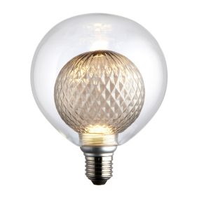 Harbour Studio Grey Duo E27 3W 155lm Globe Warm white LED Light bulb