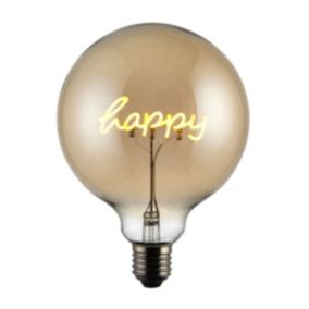Harbour Studio Happy E27 2W 130lm Globe Warm white LED Filament Light bulb