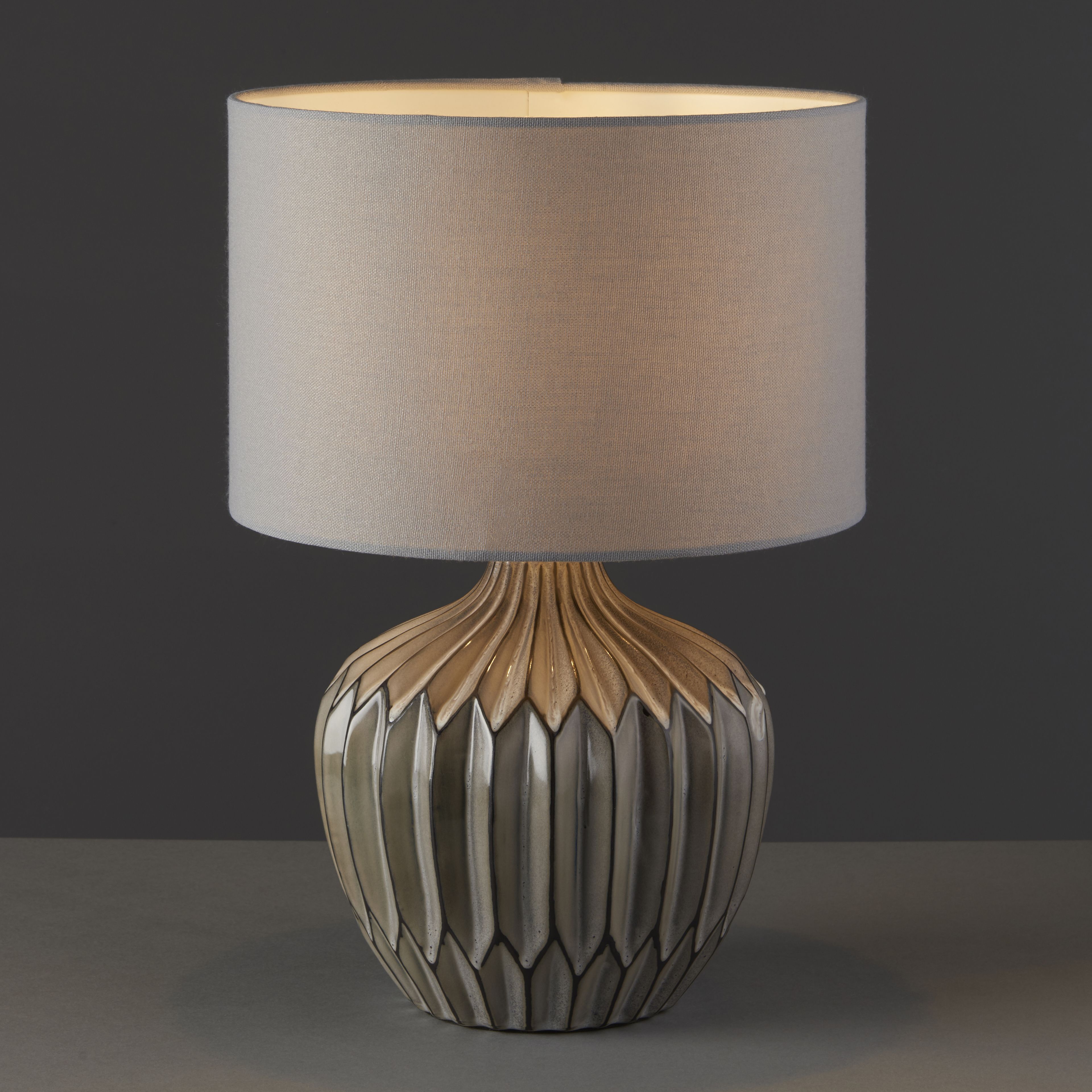 Harbour Studio Iris Ribbed Matt Grey Table light