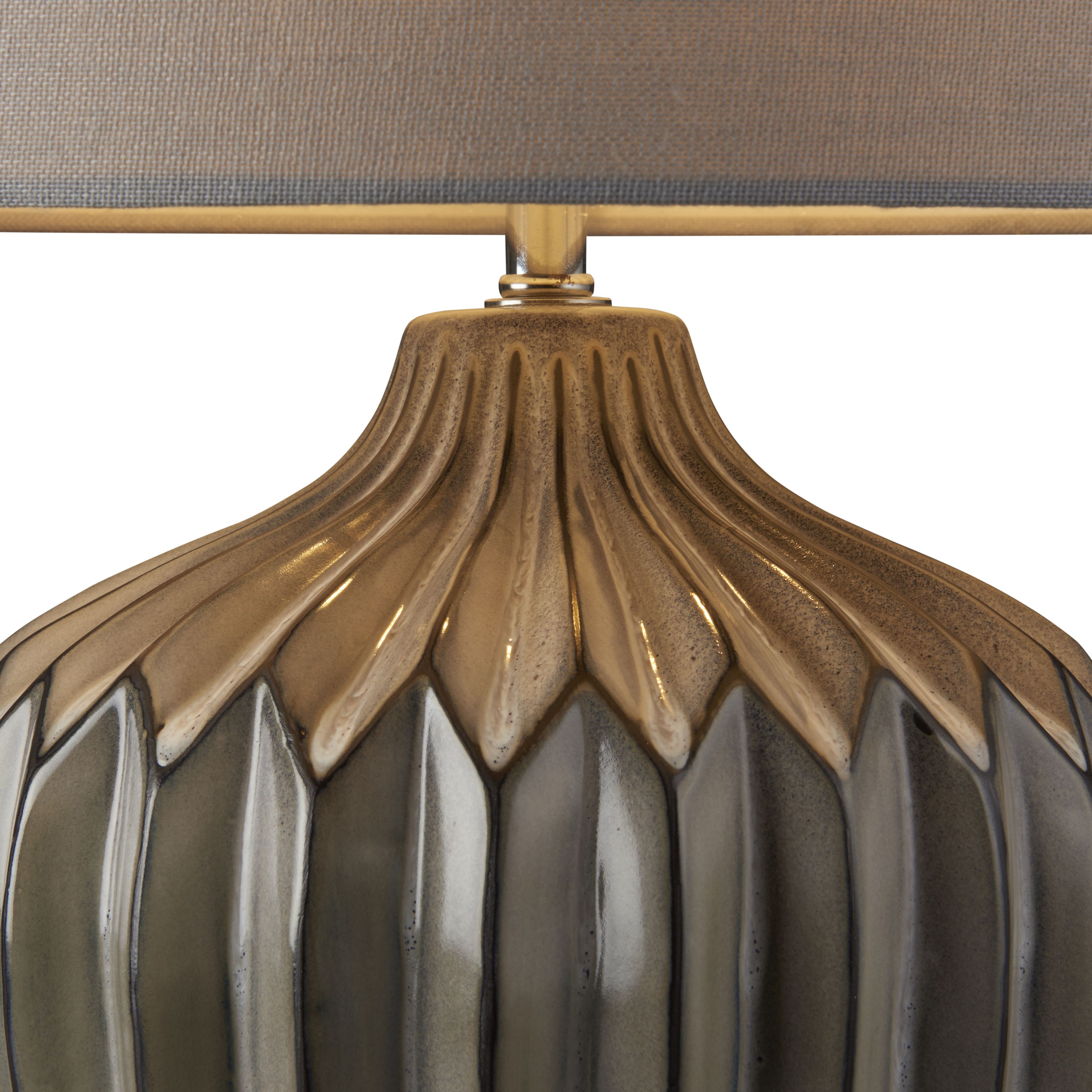 Harbour Studio Iris Ribbed Matt Grey Table light