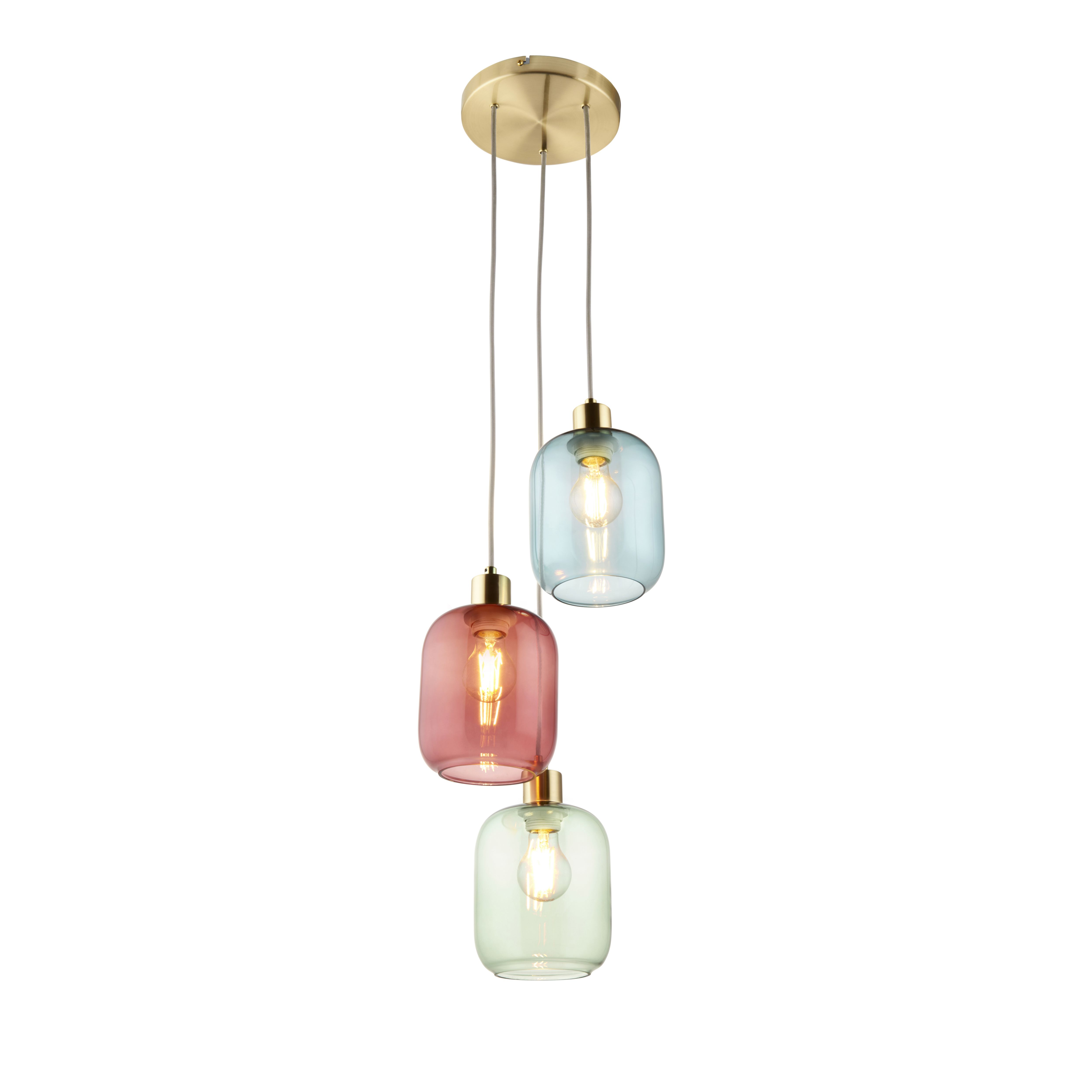 Harbour Studio Jester 3 Lamp Pendant ceiling light, (Dia)280mm