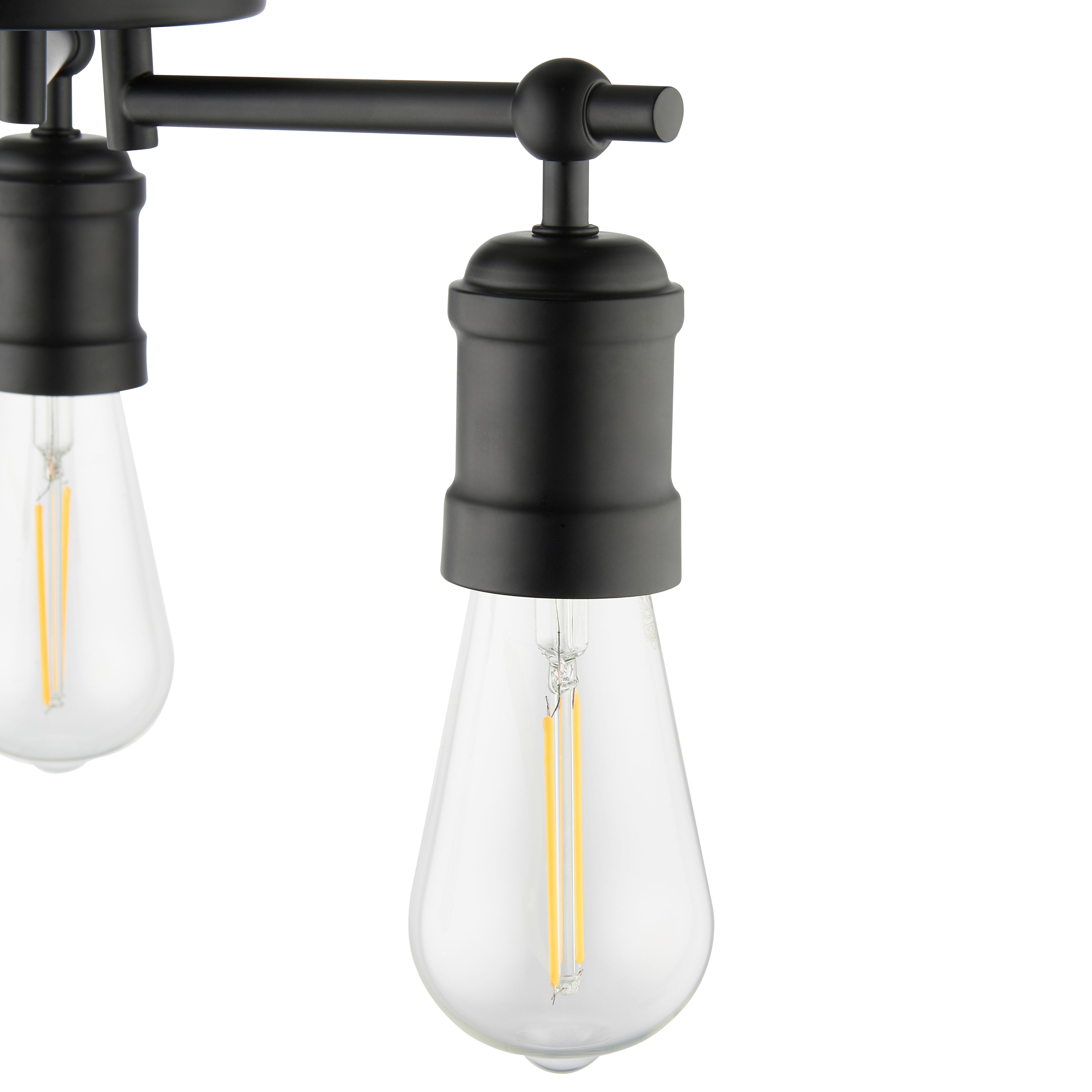 Harbour Studio Kyron Matt Steel Black 3 Lamp Bathroom LED Ceiling light