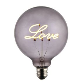 Harbour Studio Love E27 2W 70lm 360° Smoky Globe Warm white LED Filament Light bulb