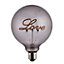 Harbour Studio Love E27 2W 70lm Smoky Globe Warm white LED Filament Light bulb